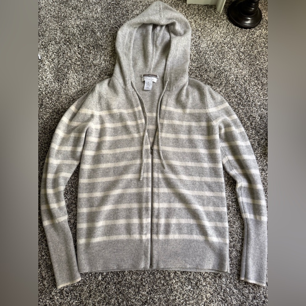 Nordstrom Signature Light Gray Cashmere Top